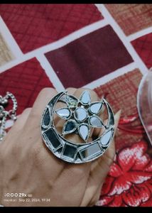 Chandbali Jhumka Earrings With Ring