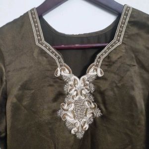 Elegant Satin  Kurta Salwar Set