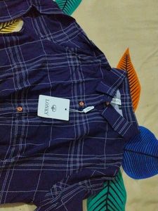 Navy Blue Dotted Line Top
