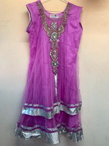 Lavendar anarkali set(not pink pure lavendar)