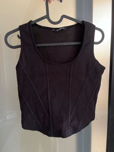 Black Corset Tank Top