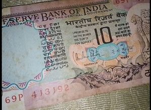 Rare Peacock Printed 10 Rs Note