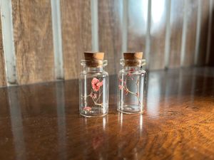 Real Pressed Flowers Inside A Mini Glass Bottle
