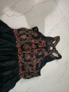 Black Ethnic Gown With Beutiful Neck Line
