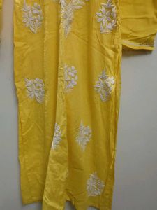 Yellow Embroidered Kurta