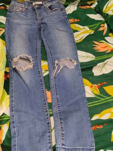 Denim Knee Cut Jeans