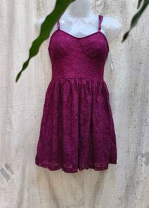 I. Purple Lace Mini Dress