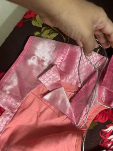 Pink silk Saree