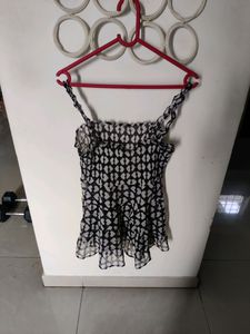 Top/ Sleevless Top/ Black And White Top/ Fancy Top