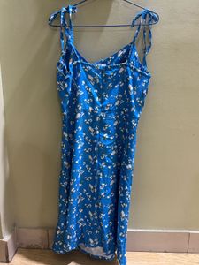 floral printed blue summer dress