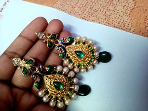 Green & Gold Earrings