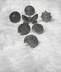 Silver Boho Ring Set