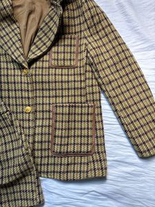 matching tweed blazer and shorts