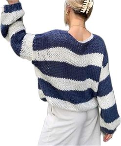 Trending Striped Knit Sweater 💙