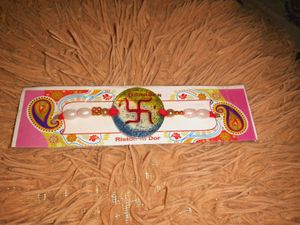 Handmade Rakhi with Pearl Beads