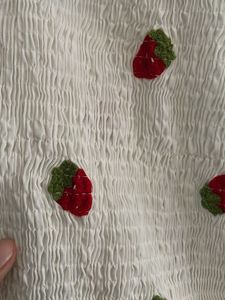 Strawberry Smocked Top