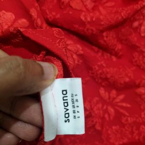 Red Floral Mini Dress