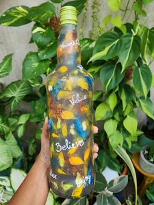 Handpainted Glass Bottle