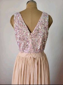 Sequin Top &amp; Ruffle Gown