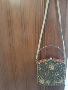 Fancy Sling Bag with Metal Handle