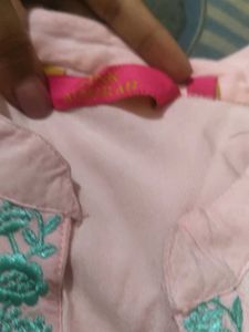 Pink Embroidered Kurta