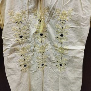 Girls Yellow Embroidered Top