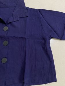 Cropped Navy Blue Shirt