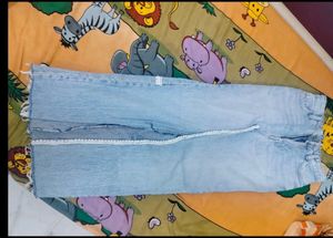 Denim Long Slit Skirt