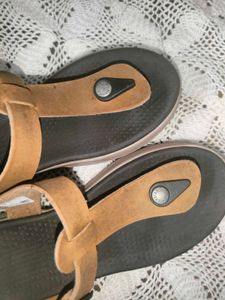 Brown T-Strap Sandals