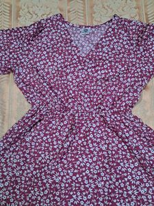 Floral Burgundy Dress