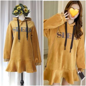 Korean Velvet Hoodie Dress