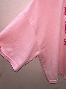 Boxy pink crop top