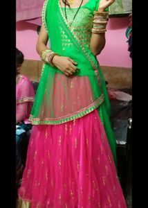 Beutiful Net Lehnga With Dupata