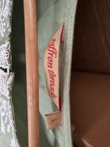 Saffron Threads Embroidered Olive Green Tunic