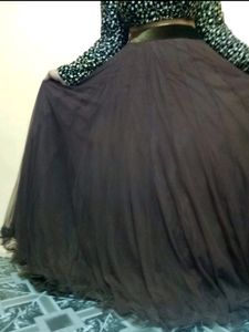 Maroon &amp; Gold Embroidered Cold Shoulder Gown
