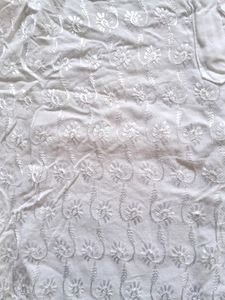 White Embroidered Top With Dupatta