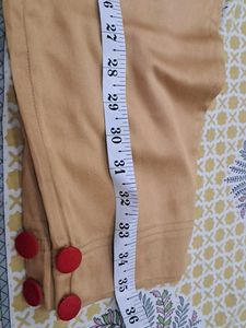 Beige &amp; Red Salwar Kameez Set