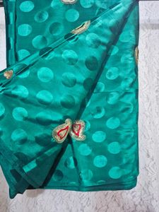 sequence green saree