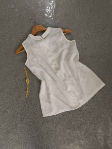 Sleeveless White Top