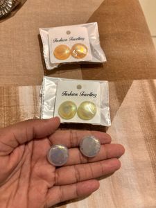 Colorfull Stud Earrings (pack Of 3)