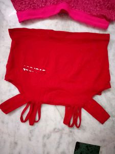 Long Skirt With Red Top