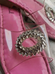 Pink Jeweled Slides