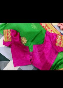 😍Green &amp; Pink Saree❤