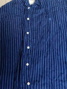 wrogn Striped Blue Shirt