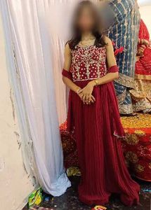 Maroon Embellished Ethnic Gown