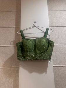 Green Plazo Choli with Jacket