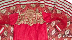 Umbrella  Frock Full Length Red Colour