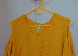 Yellow Coloured, Trending Off Shoulder Cute Top