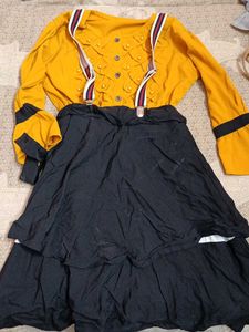 Mustard Top & Tiered Skirt Set