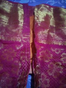 traditional Pink &amp; Gold Floral Skirt With Top